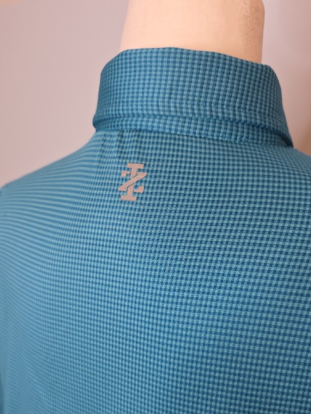 Izod Blue Micro-Check Performance Polo - Picture 5 of 7